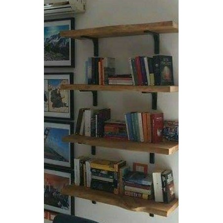 INTASHJ Libreria flottante Libreria a Parete Separator Mensola in Legno in Ferro Mensola a Muro Decorazione per Parete Retro Stile Industriale 120cm 