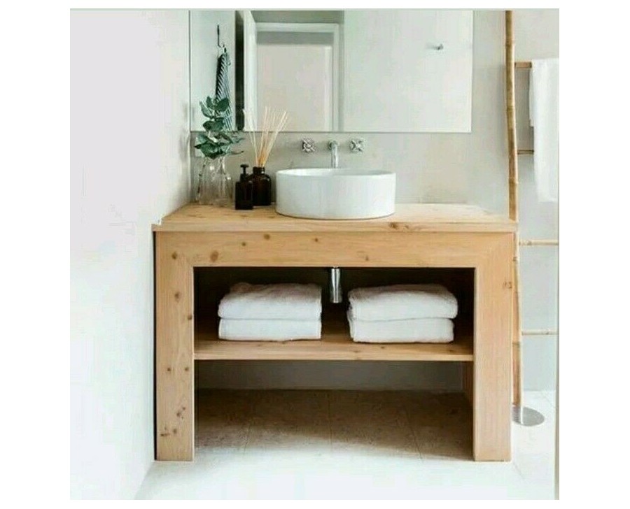 Mobile bagno in legno massello in stile recupero cm 120 x 40 x 80