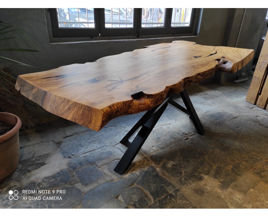 Tavolo tondo legno e ferro - Tavoli vintage industrial Offerte