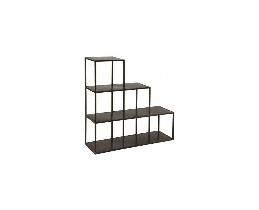 Libreria scala in ferro stile design industriale 3 livelli cm 105 x 35 x  105 H