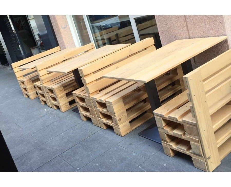 Tavolo in ferro e legno 120x80 per Pallet Bancali EUR EPAL arredamento NUOVO