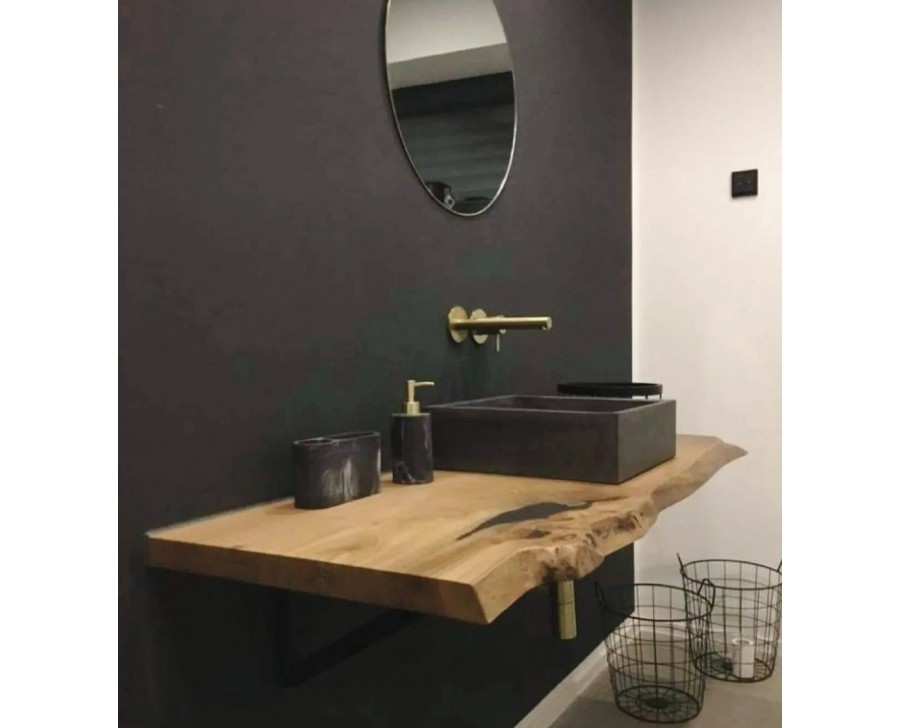 MENSOLA LAVABO IN LEGNO MASSELLO DESIGN PER BAGNO SU MISURA