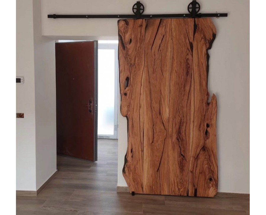 BARN DOOR PORTA SCORREVOLE LEGNO MASSELLO DI ULIVO 215X95